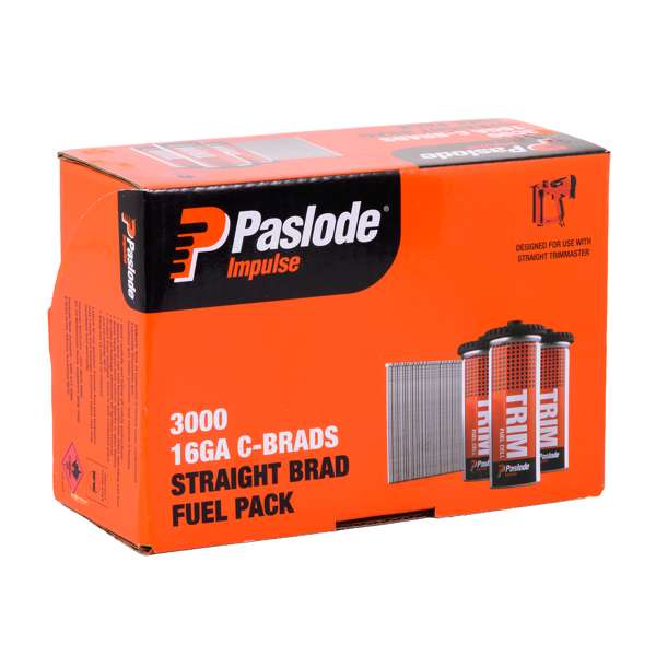 Paslode 65 x 1.6mm C65 Impulse Brad With Fuel - 3000 Pack