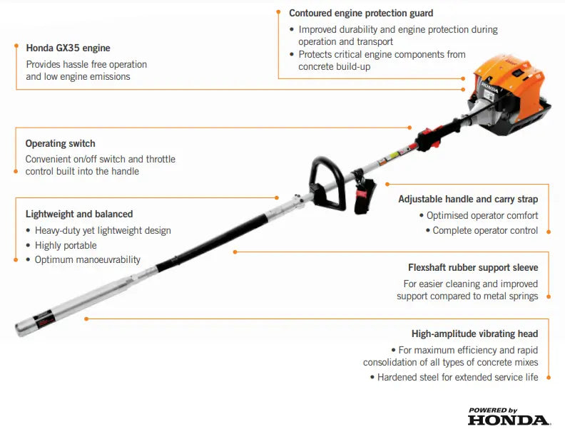 Flextool Portavibe Petrol Steel Tip Eng Guard