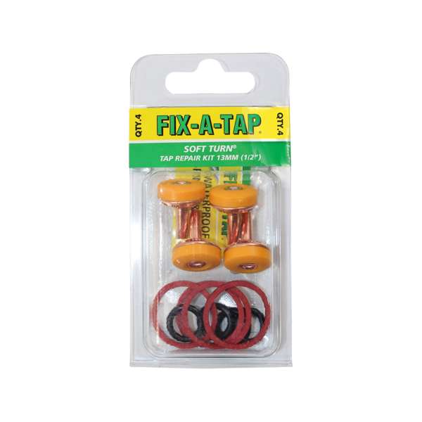 Fix-A-Tap Soft Turn Tap Repair Kit 13mm - 4 Pack