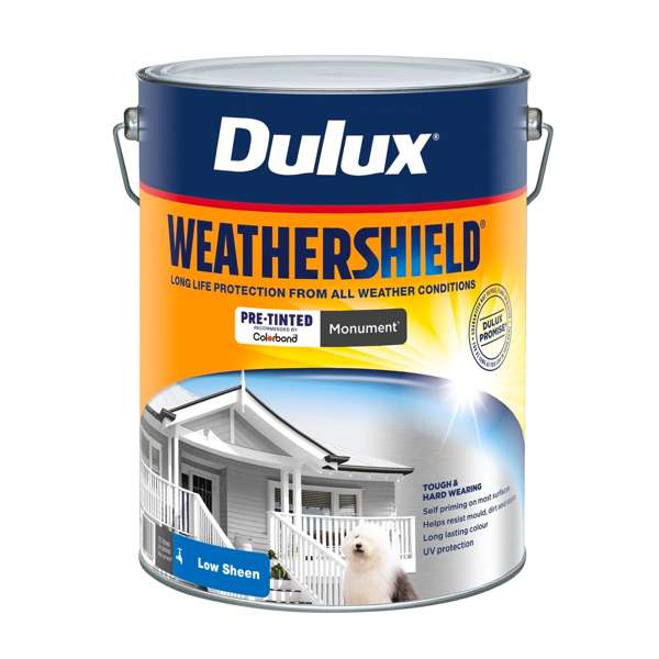 Dulux 10L Monument Low Sheen Weathershield Exterior Paint