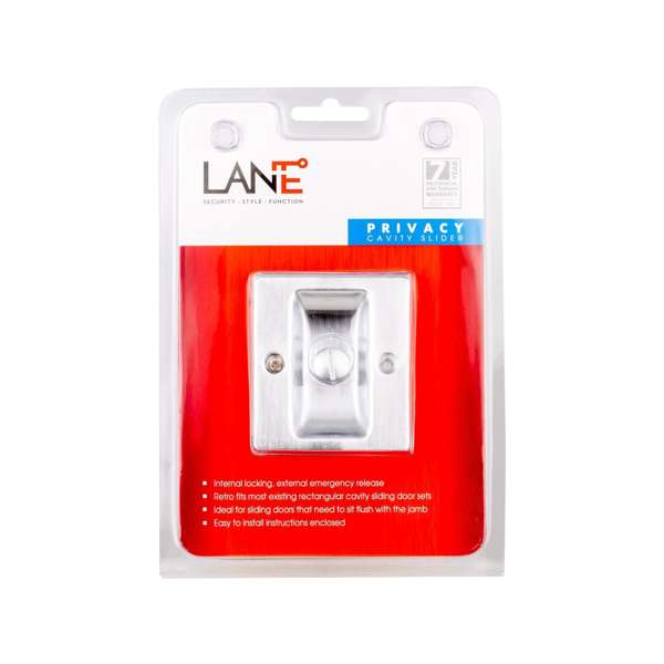 Lane Privacy Standard Cavity Slider Satin Chrome Plated