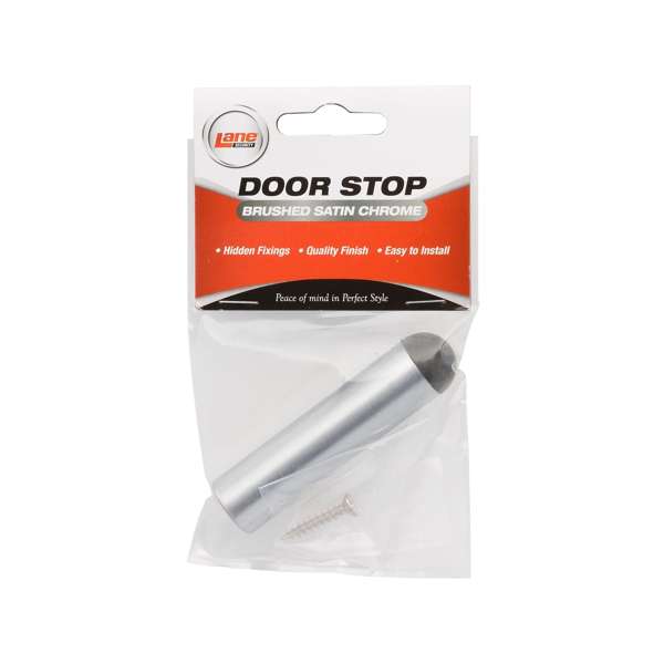 Lane Bullet Door Stop Round Brushed Satin Chrome