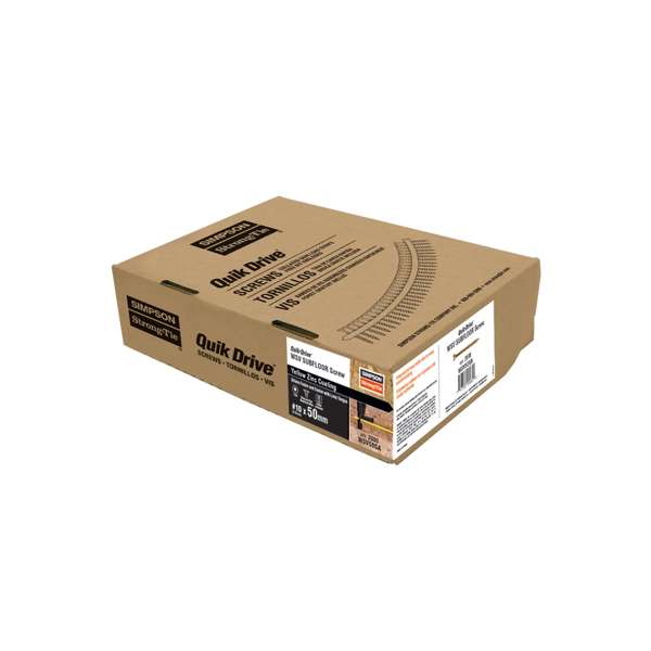Simpson Strong-Tie 10G x 50mm Yellow Zinc Quik Drive WSV Subflooring Collated Screws - 2000 Pack