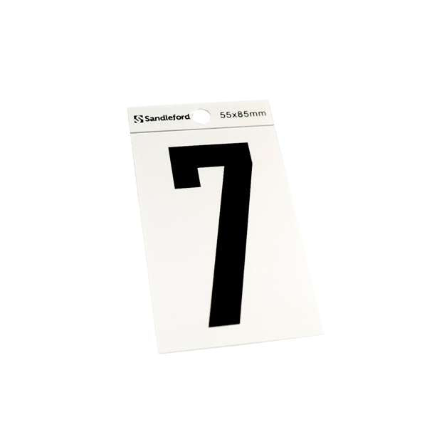 Sandleford 85mm Silver/Black Self Adhesive House Number 7