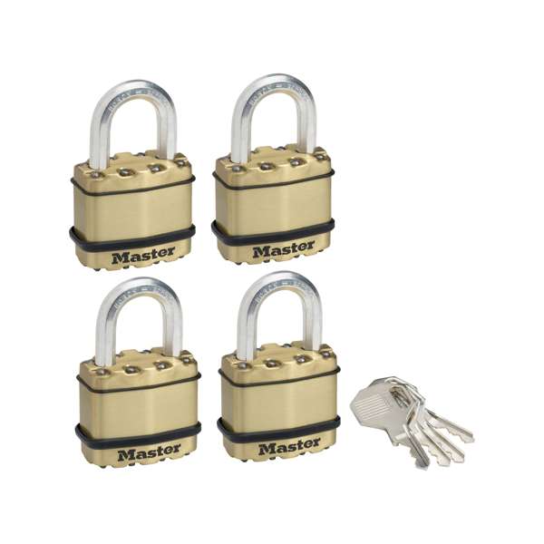 Master Lock Excell Laminated Padlock 45mm - 4 Pack