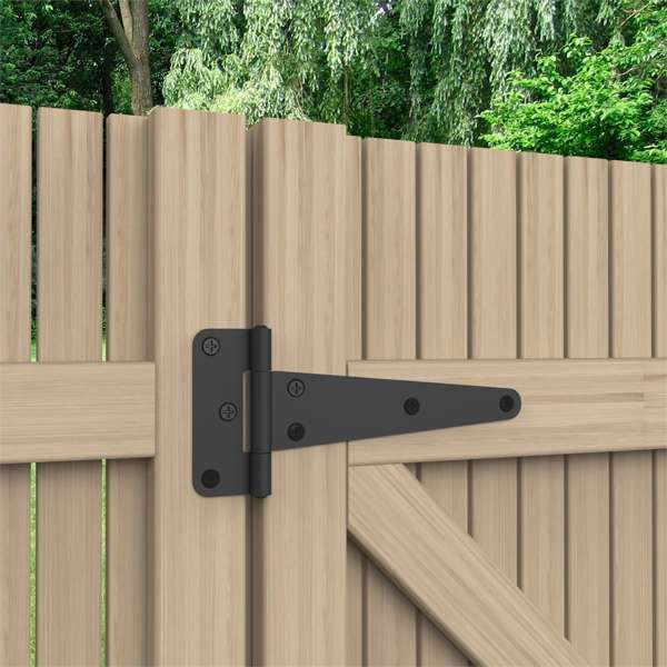 Zenith 200mm Matte Black Tee Gate Hinge - 2 Pack