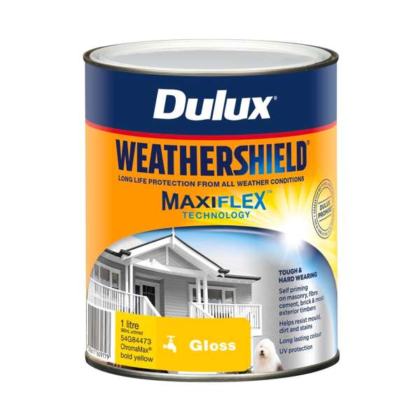 Dulux 1L Bold Yellow Gloss Weathershield Exterior Paint