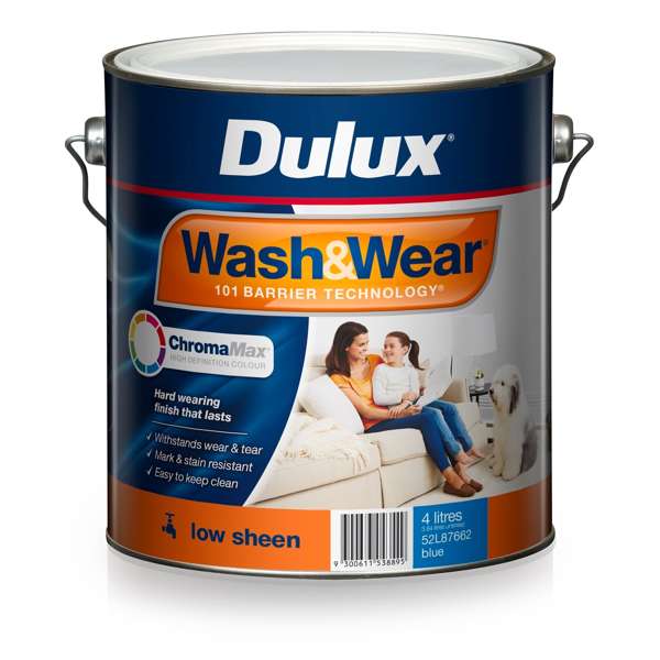 Dulux 4L Wash & Wear Low Sheen Blue Interior Paint