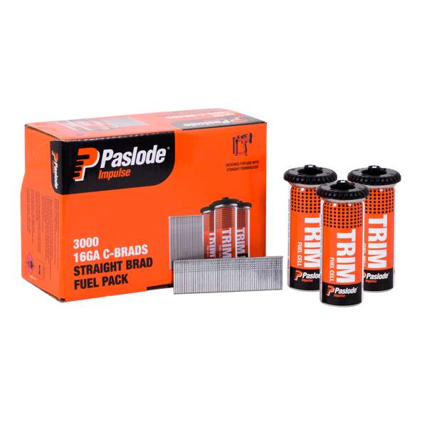 Paslode 65 x 1.6mm C65 Impulse Brad With Fuel - 3000 Pack