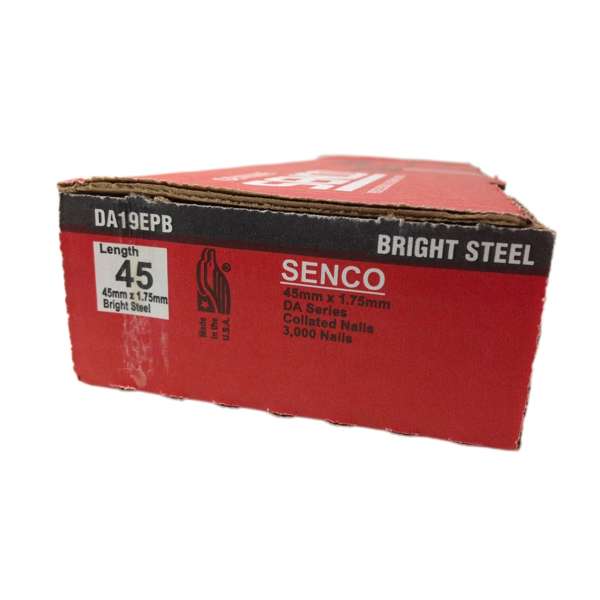 Senco 45mm x 1.75g Bright Collated DA Brad Nails - 3000 Pack