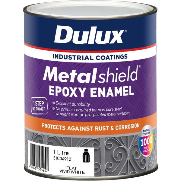 Dulux 1L Metalshield Epoxy Enamel Flat White