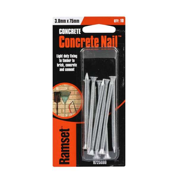 Ramset Nail Concrete 3.8 x 75mm (10pk)