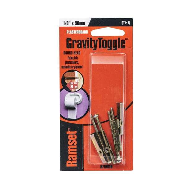 Ramset GravityToggle Round Head 1/8" x 50mm - 4 Pack