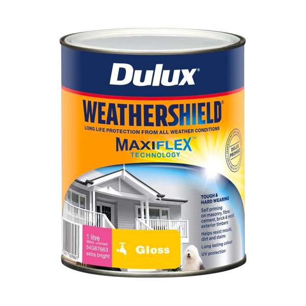 Dulux 1L Extra Bright Gloss Weathershield Exterior Paint