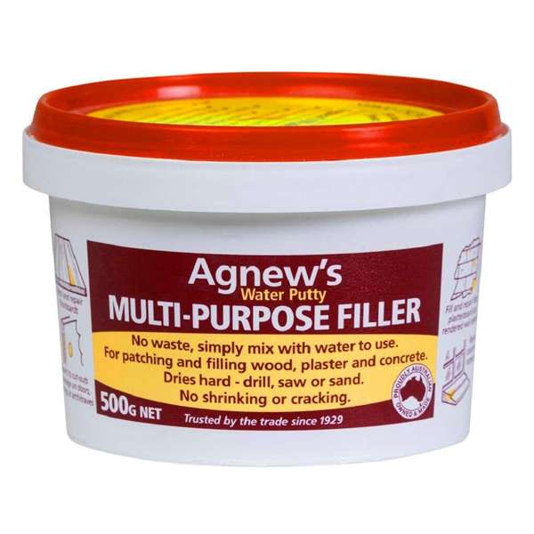 Agnew's Water Putty Multi-Purpose Filler White 500g