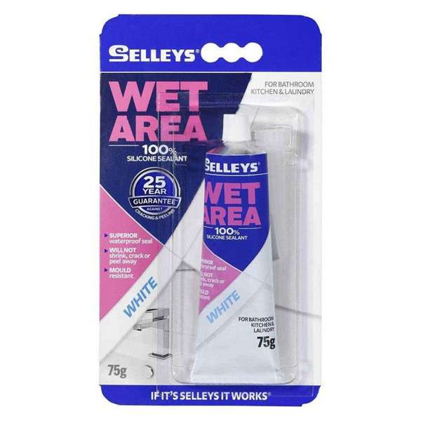 Selleys White Wet Area Silicone Sealant 75g