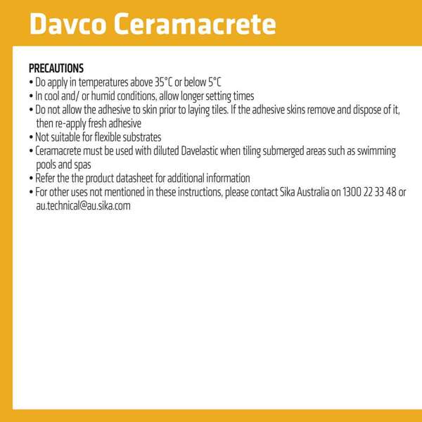 Davco Tile Adhesive Ceramacrete Wall & Floor Grey 20kg