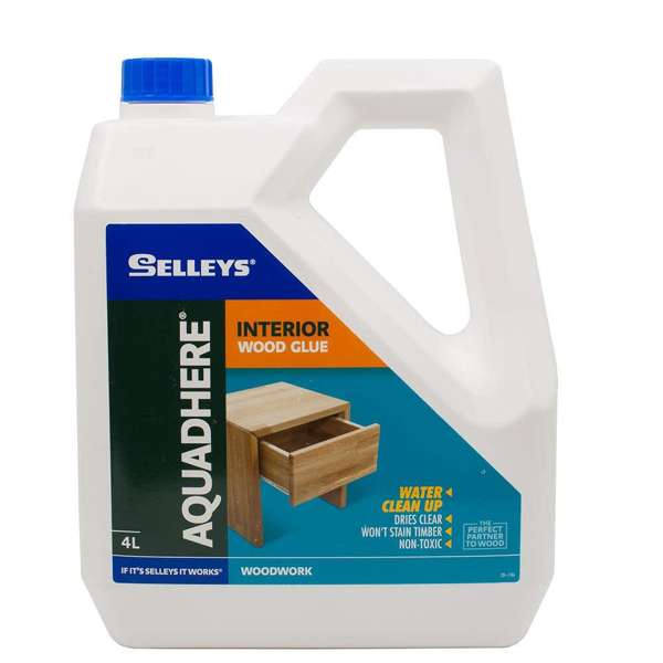 Selleys Aquadhere PVA Wood Glue Interior Adhesive 4L