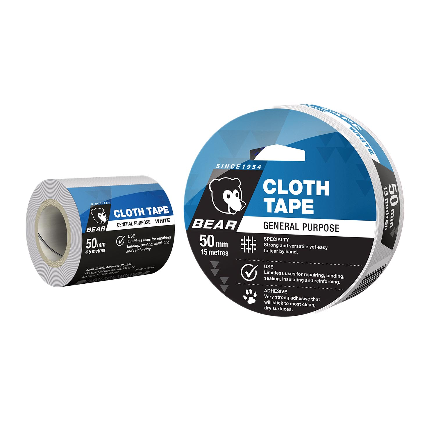 3M Duct Tape Cloth Multi Use White 48mm x 50M