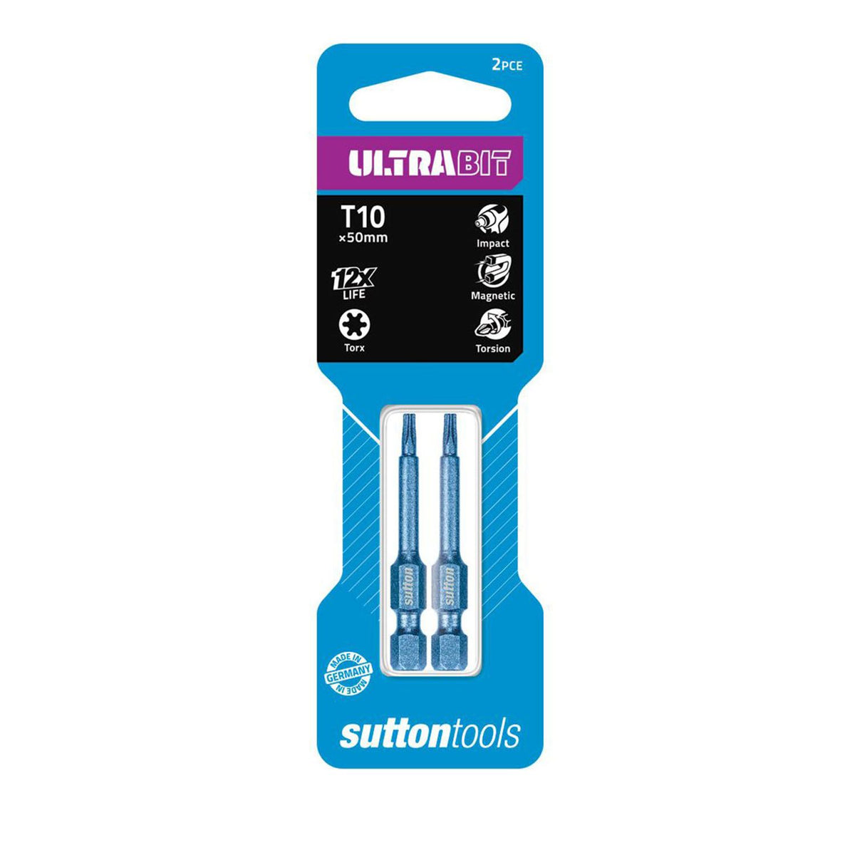 Sutton Screwdriver Torx Bit T10 x 25mm - 2 Pack
