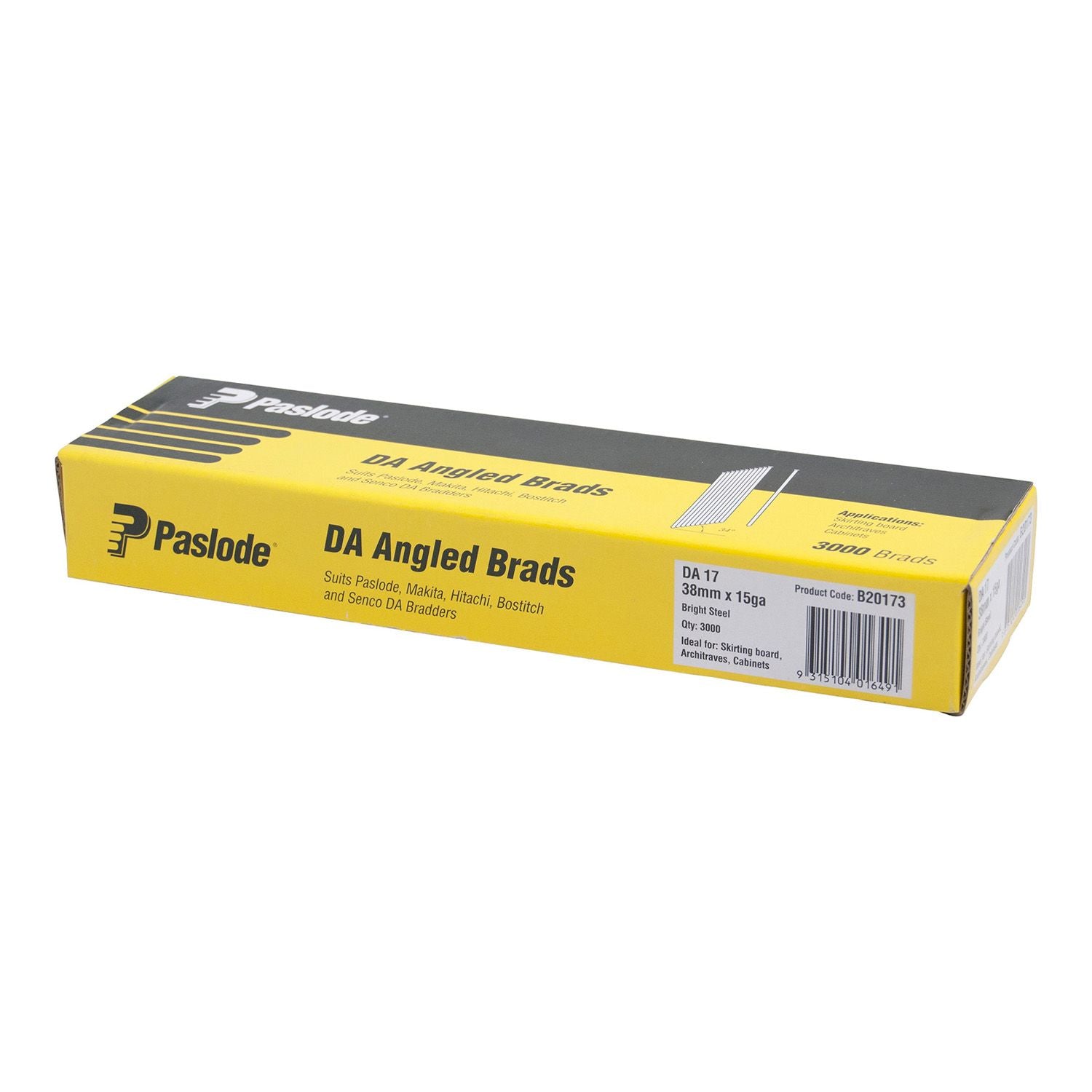 Paslode 65mm Bright DA Angle Brad Nails - 3000 Pack