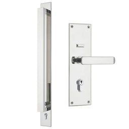 Gainsborough Trilock Omni Pull Handle & Allure Leverset Double Cylinder Matt Black 600mm