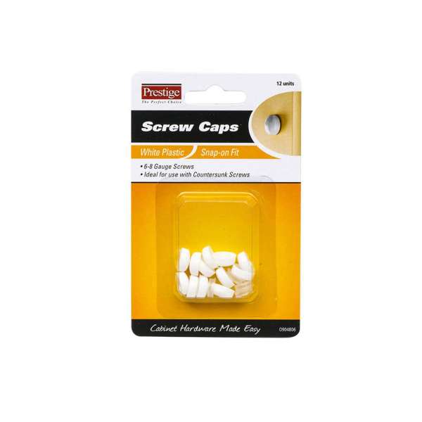 Prestige Snap-on Screw Caps White 6 - 8g - 12 Pack