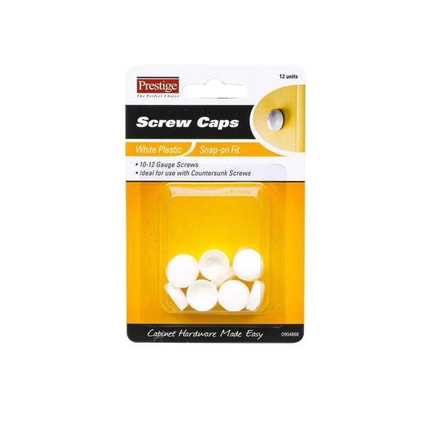 Prestige Snap-on Screw Caps White 10 - 12g - 12 Pack