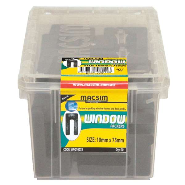 Macsim Window Packers Black 10mm x 75mm - Box of 70