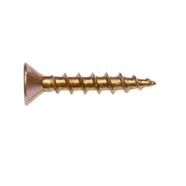 Zenith Chipboard Screw Philips Drive Gold Passivated 8G x 25mm - 100 Pack