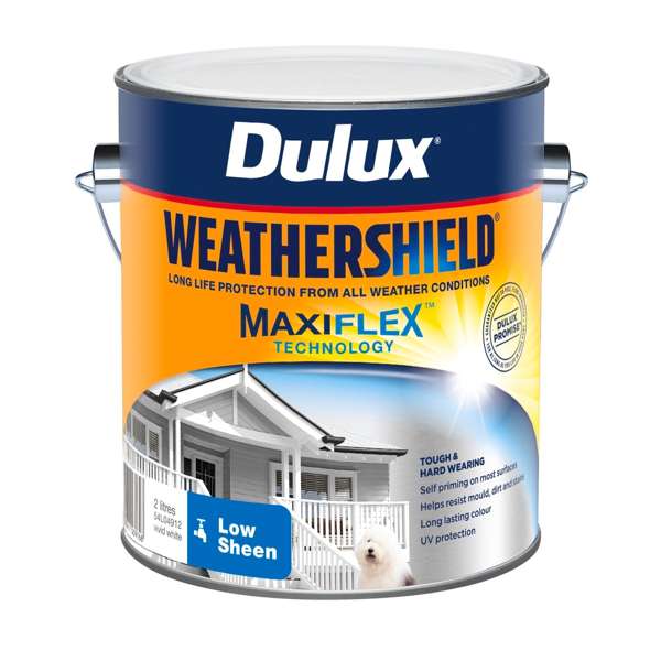 Dulux 2L Vivid White Low Sheen Weathershield Exterior Paint