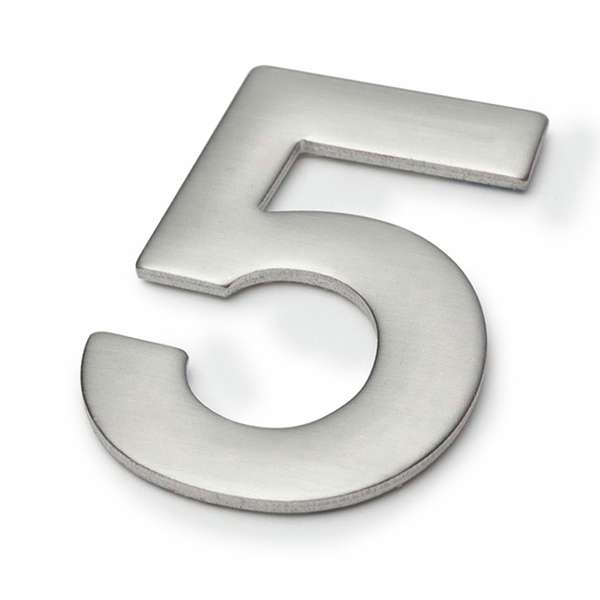 Sandleford 50mm Mode Stainless Steel Self Adhesive House Number 5