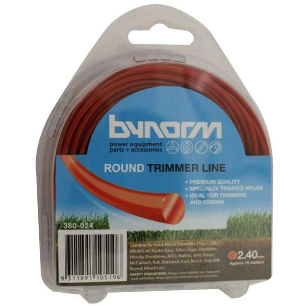 Bynorm Round Whipper Snipper Cord Red 2.4mm x 15m