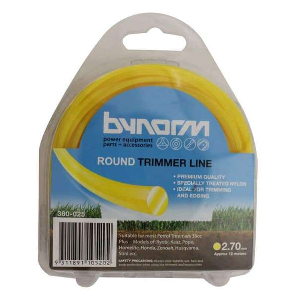 Bynorm Round Whipper Snipper Cord Yellow 2.7mm x 12m