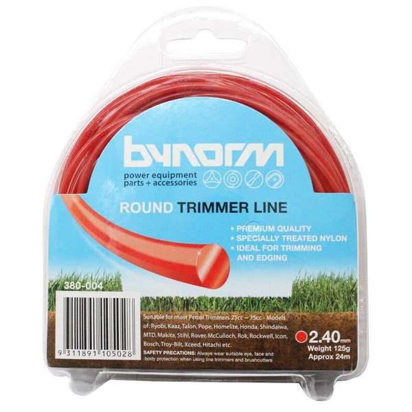 Bynorm Round Whipper Snipper Cord Red 2.4mm 125g