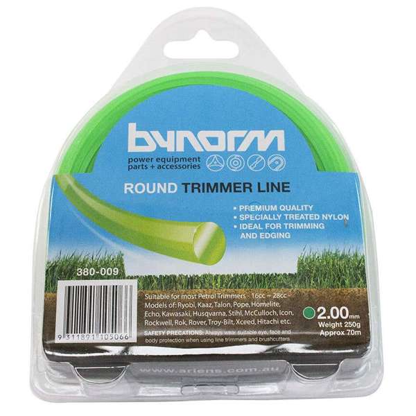 Bynorm Round Whipper Snipper Cord Green 2.00mm 250g