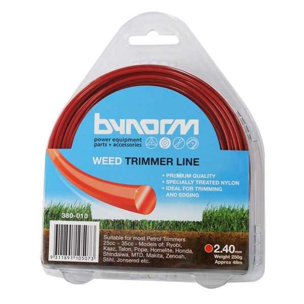 Bynorm Round Whipper Snipper Cord Red 2.4mm 250g