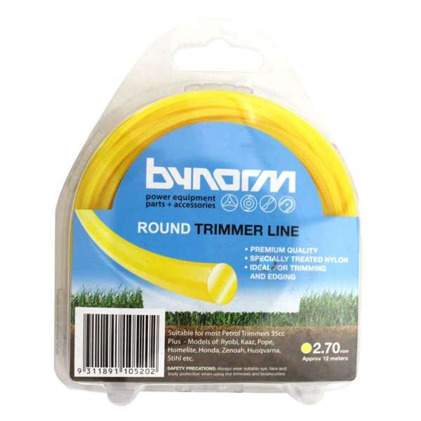 Bynorm Round Whipper Snipper Cord Yellow 2.7mm 500g