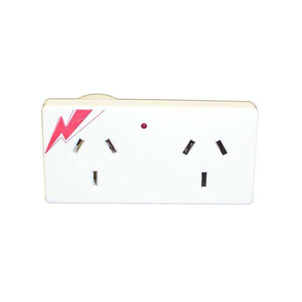 HPM Double Adaptor Surge Slimline 10 Amp White