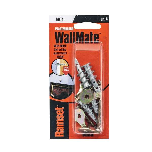 Ramset WallMate Metal With Hooks 10kg - 4 Pack