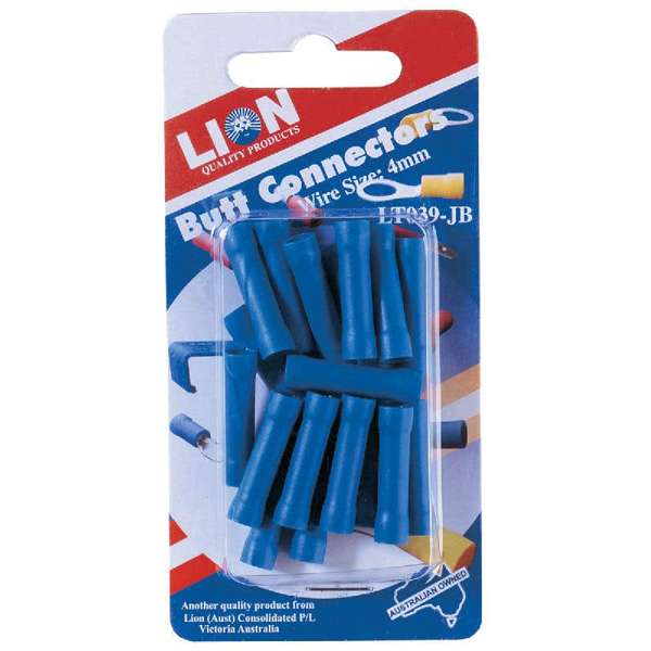 Lion Terminal Butt Blue Connectors - 18 Piece