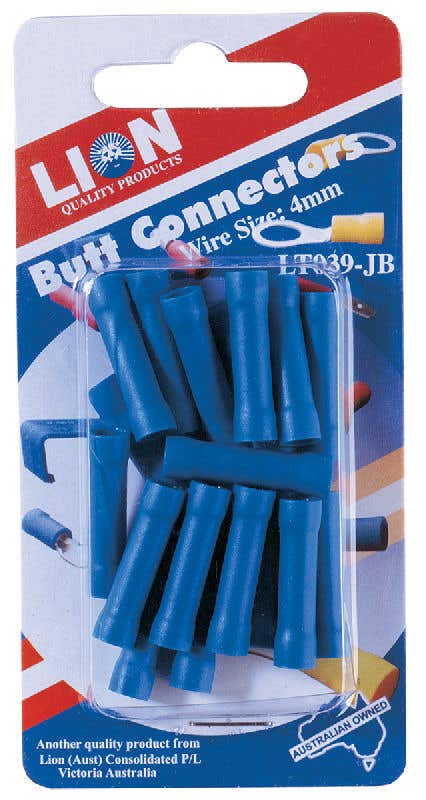 Lion Terminal Butt Blue Connectors - 18 Piece