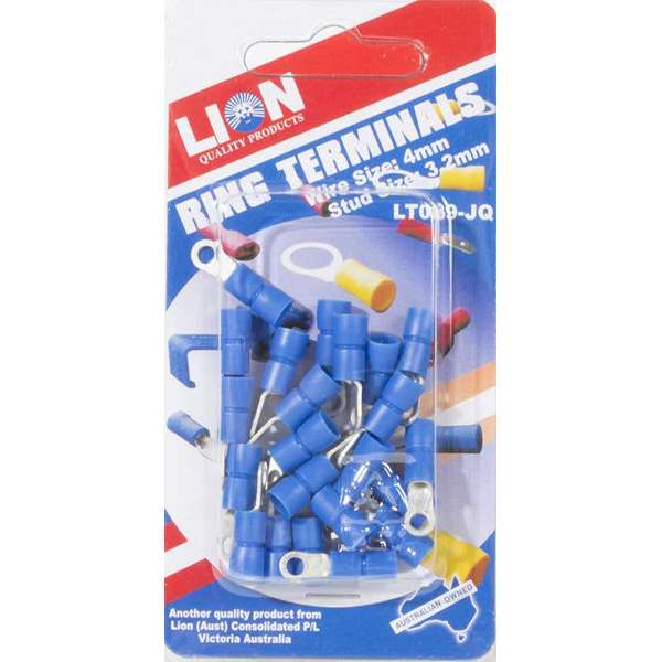 Lion Ring Terminals 4 x 3.2mm - 22 Piece