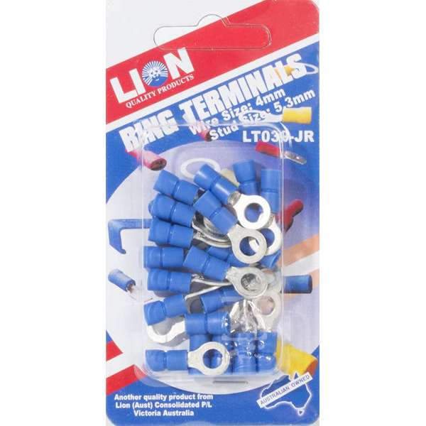 Lion Terminal Ring Blue Stud 17 Piece