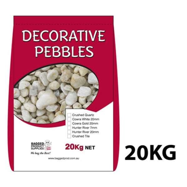 Cowra White Pebble 20mm (Loose per Ton)