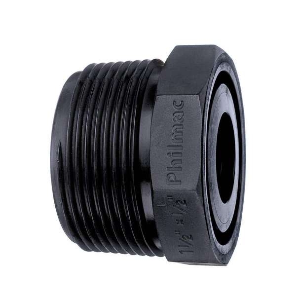 Philmac BSP Threaded Bush Poly 1-1/2" x 3/4"
