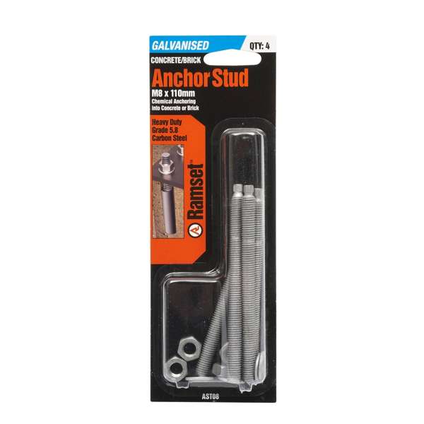 Ramset Anchor Stud M8 x 110mm Galv (4pk)