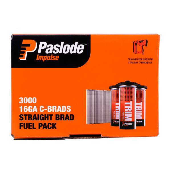 Paslode 38 x 1.6mm C38 Impulse Brad With Fuel - 3000 Pack