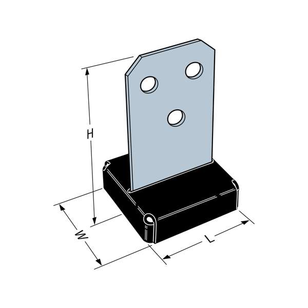 Simpson Strong-Tie Concealed Post Base Suits 90mm To 100mm Square Posts