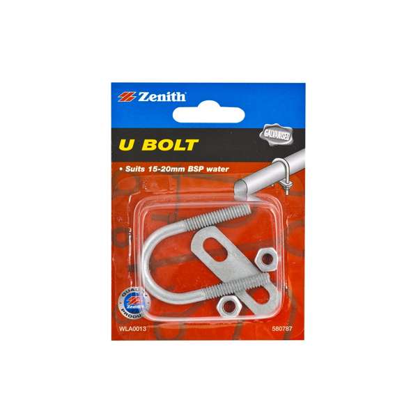 Zenith M6 x 52 x 28mm Galvanised U-Bolt